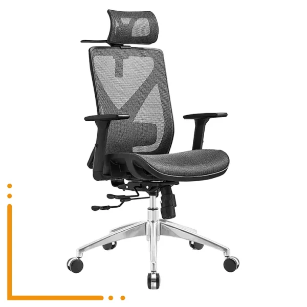 Silla Magnus Malla con respaldo ajustable y soporte lumbar.