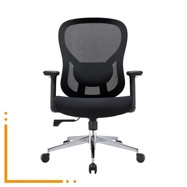 Silla Rubi M con soporte lumbar ajustable y base cromada