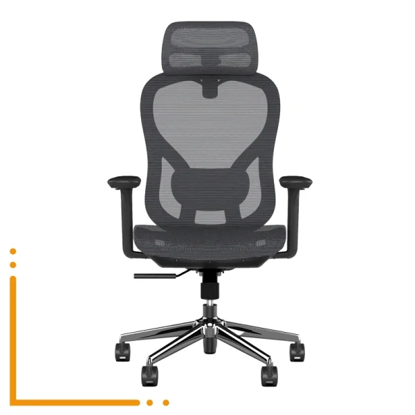 Silla Rubi Malla con respaldo y asiento de malla de nylon y reposacabeza ajustable