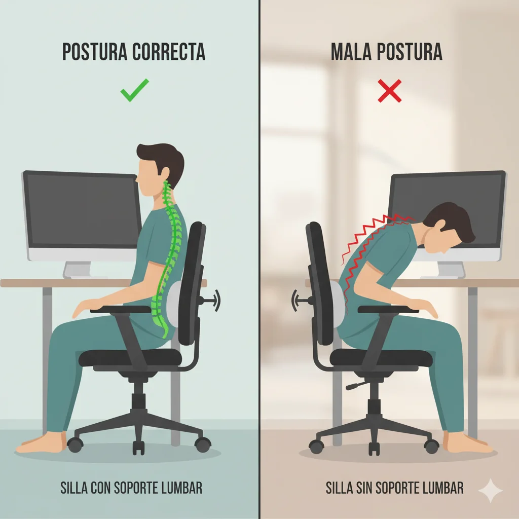 Sillas de oficina con soporte lumbar: confort y prevención del dolor de espalda