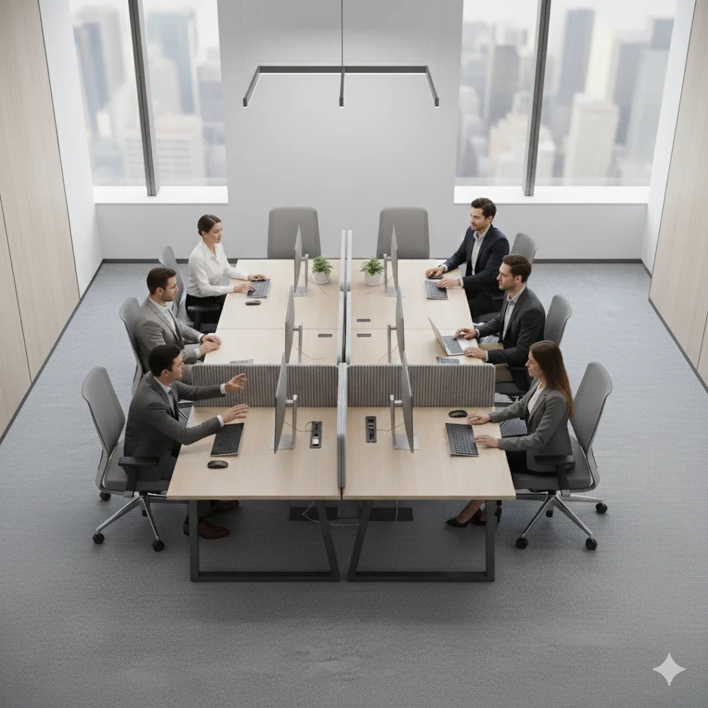 Escritorios grupales: eficiencia y colaboración en el espacio laboral