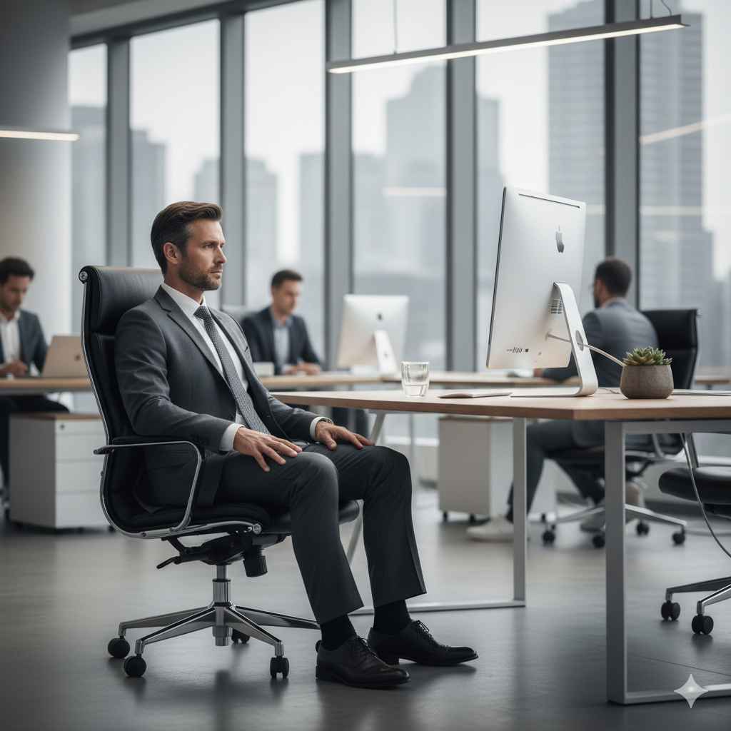 Silla gerencial de oficina en ambiente corporativo