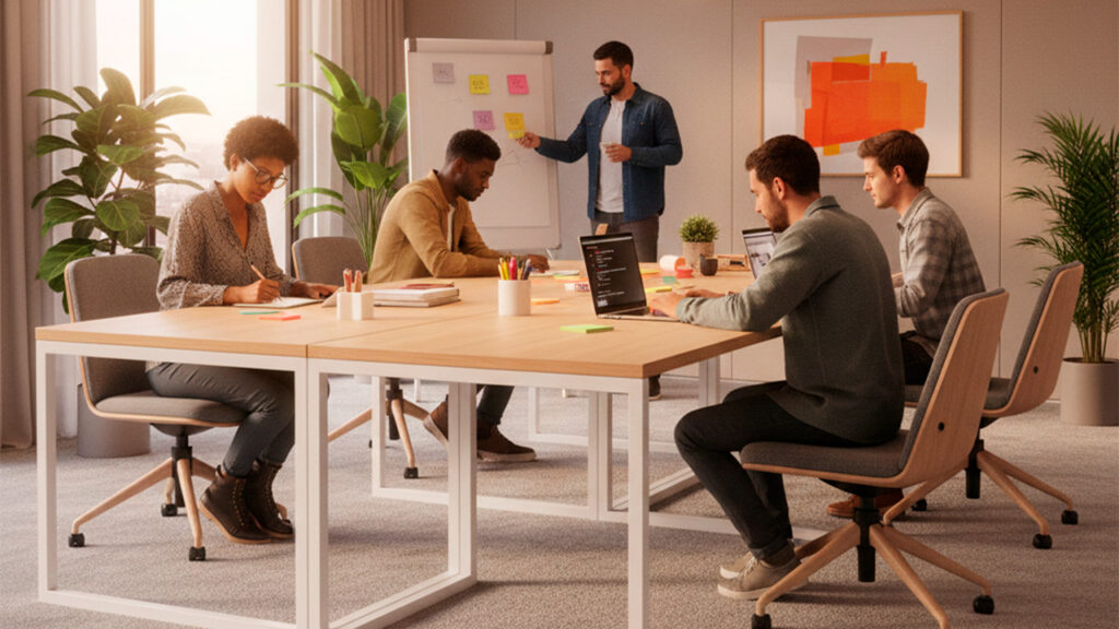 Escritorios grupales: eficiencia y colaboración en el espacio laboral