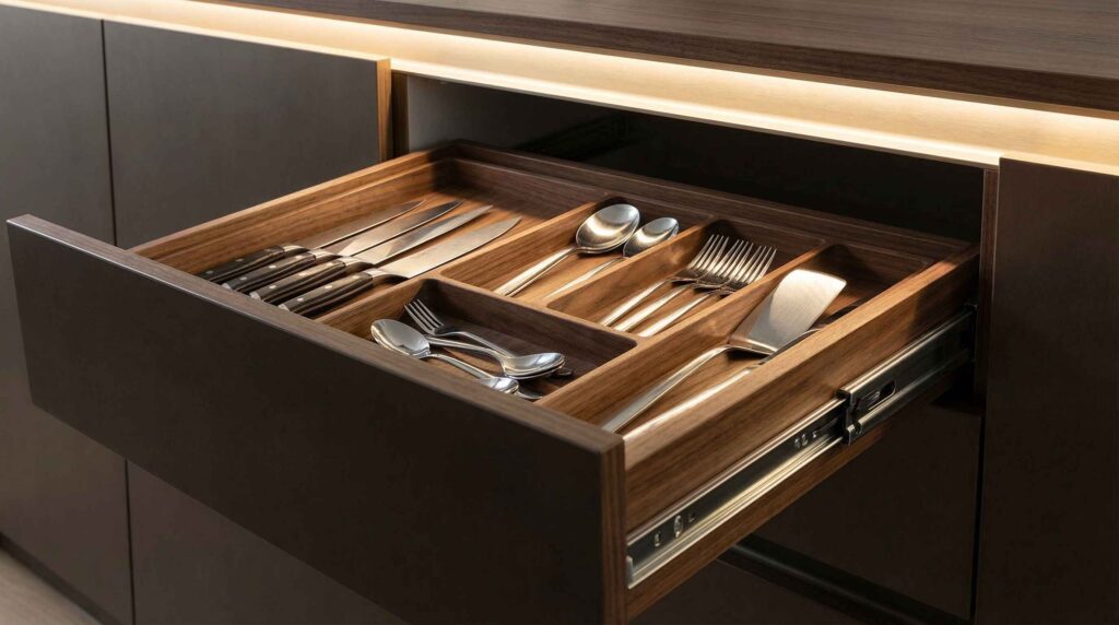 La organización interna de nuestros módulos facilita la rutina diaria en la cocina.