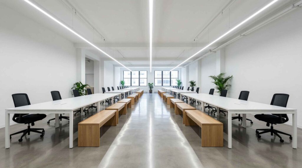 Los escritorios grupales facilitan la resolución rápida de problemas mediante la cercanía.