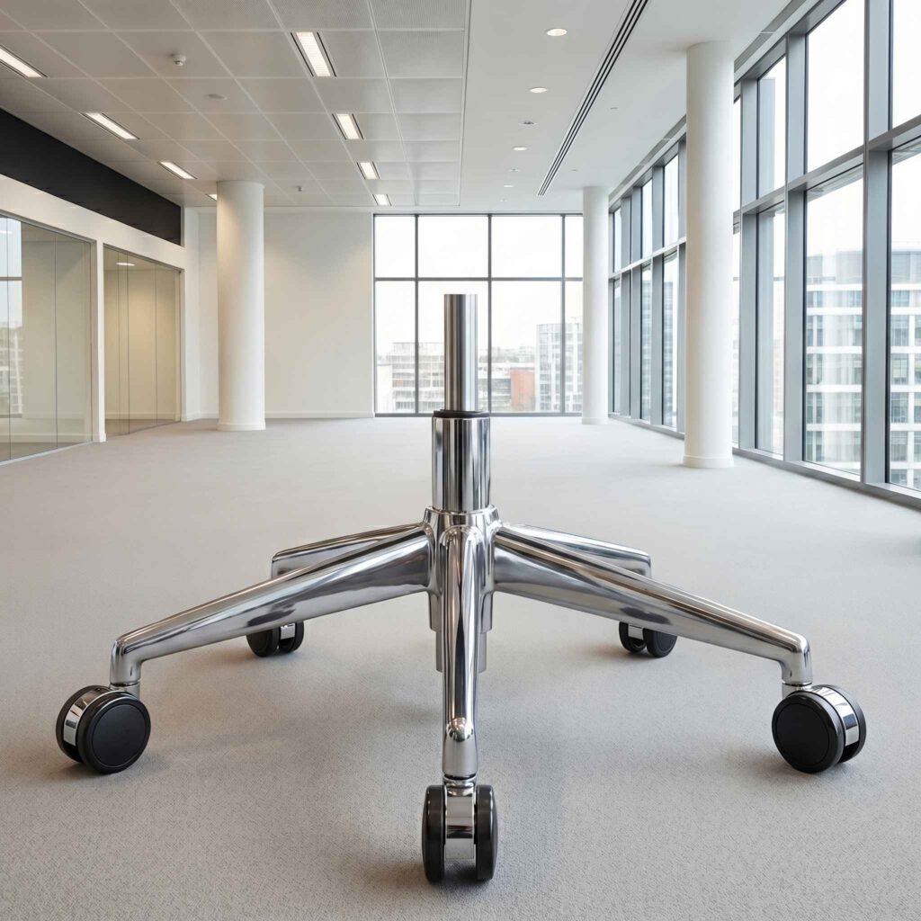 Bases de silla: diferencias entre cromado, nylon y aluminio