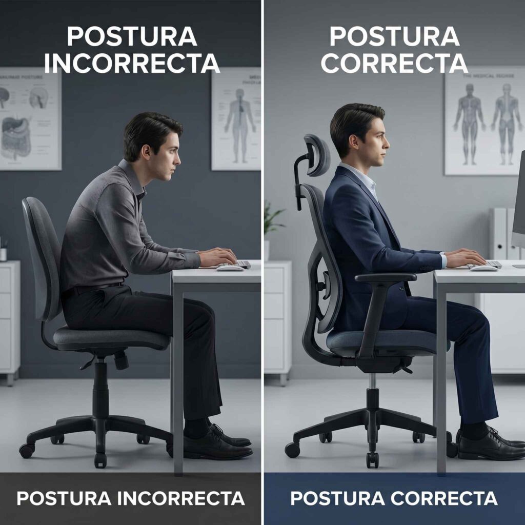 Sillas de oficina ergonómicas que mejoran la postura y reducen dolores musculares