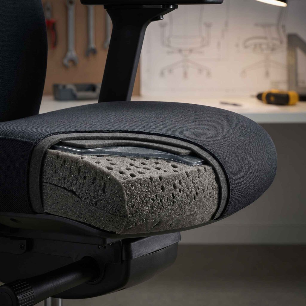 Espuma moldeada inyectada: confort y durabilidad en sillas de oficina