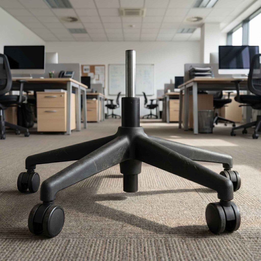 Bases de silla: diferencias entre cromado, nylon y aluminio