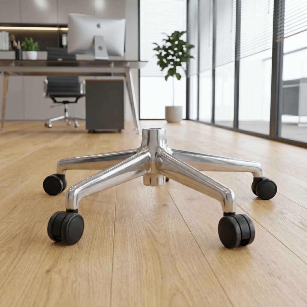 Bases de silla: diferencias entre cromado, nylon y aluminio