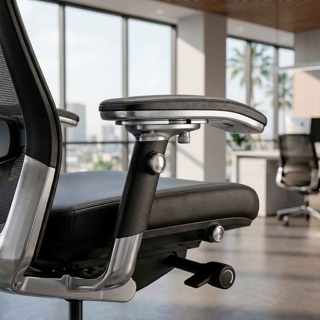 Brazos 4D y 5D para sillas: importancia de la ergonomía avanzada en oficinas