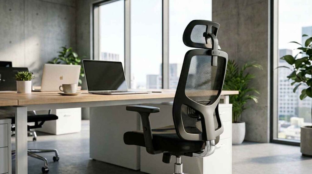 Silla ergonómica con soporte lumbar para prevenir dolores de espalda