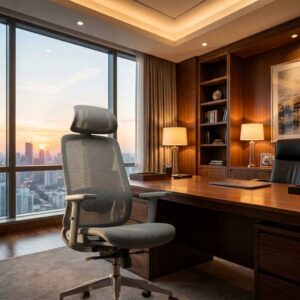 Silla ergonómica con soporte lumbar para prevenir dolores de espalda